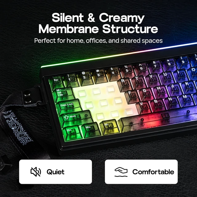 Alt view image 4 of 7 - Halo68 Silent Gaming Keyboard with G7 Gaming Headset