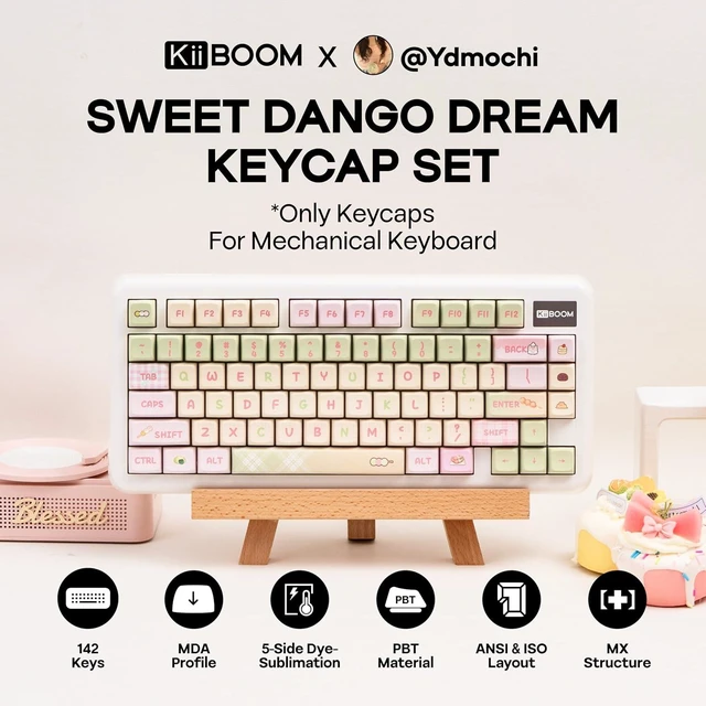 Alt view image 2 of 6 - x Ydmochi Sweet Dango Dream Keycap Set, 142 Keys, MDA Profile