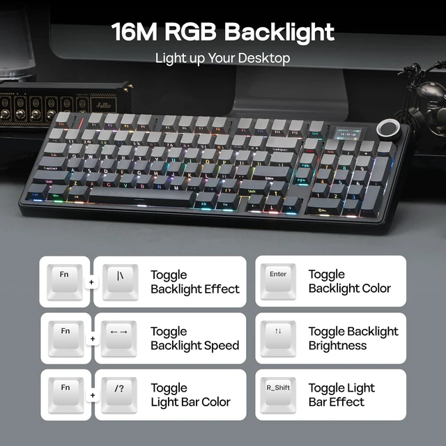 Alt view image 5 of 7 - Aula F99 MAX Wireless Mechanical Keyboard