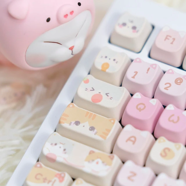 Alt view image 4 of 7 - Cute Cat Keycaps Set, Mao Profile, Cat Shape
