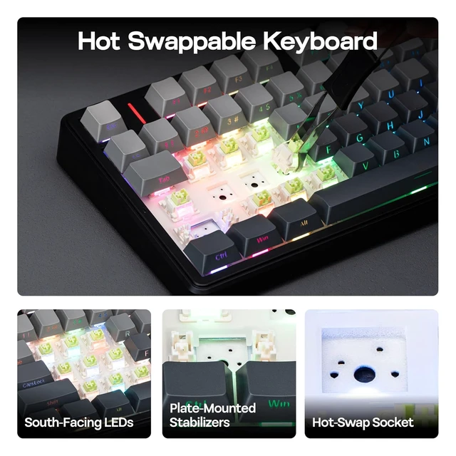 Alt view image 7 of 7 - Aula F99 MAX Wireless Mechanical Keyboard
