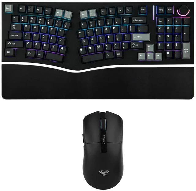 Main image of Alice98 Ergonomic 98 Keys Custom Mechanical Keyboard with SC590 PRO Gaming Mouse with Display Screen
