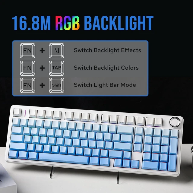 Alt view image 5 of 7 - Aula F99 PRO 96% Mechanical Gaming Keyboard, BT5.0/USB-C/2.4GHz