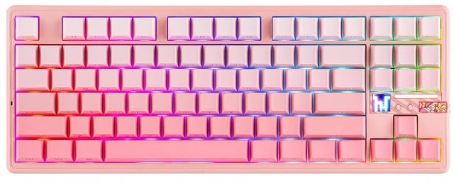 Main image of Aula F87 PRO V2 Wireless Gaming Keyboard with 10000mAh Battery, 8K Polling, SOCD/MT/TGL, BT/2.4GHz/Wired, Hot Swap TKL Mechanical Keyboard with Creamy Gasket, RGB Backlit (Pink Gradient)