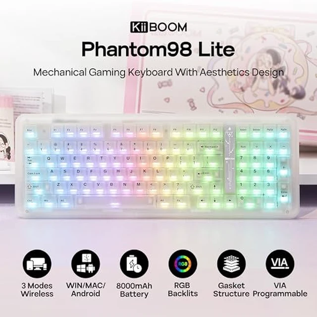 Alt view image 2 of 7 - Phantom98 Lite Gaming Keyboard with Aula SC620 Gaming Mouse