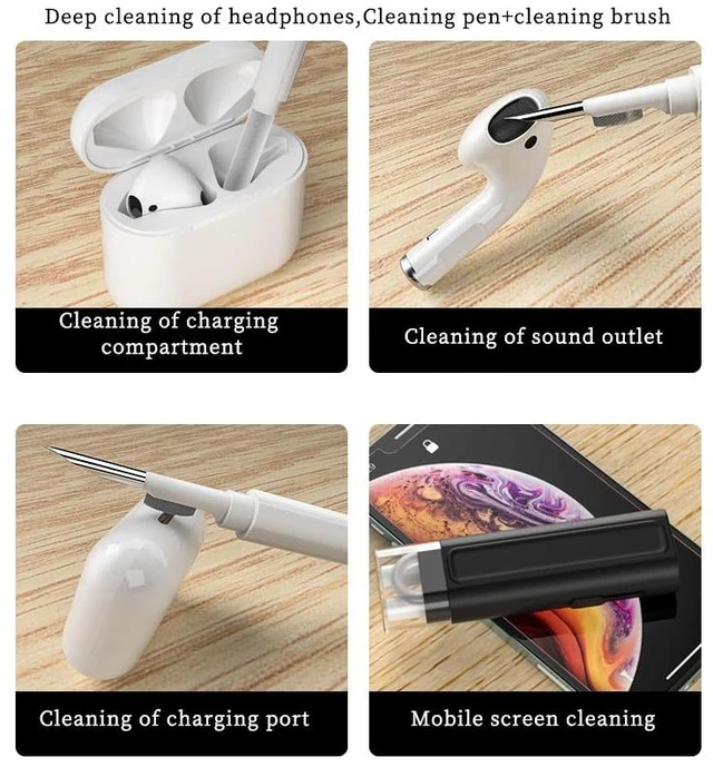 Alt view image 2 of 7 - 6-in-1 Keyboard Cleaner Kit Laptop Portable Cleaning Pen with Brush, Key Puller Compatible with ipad, iPod, Earbuds, Earphone, Keyboard,Phone, Screen (White)