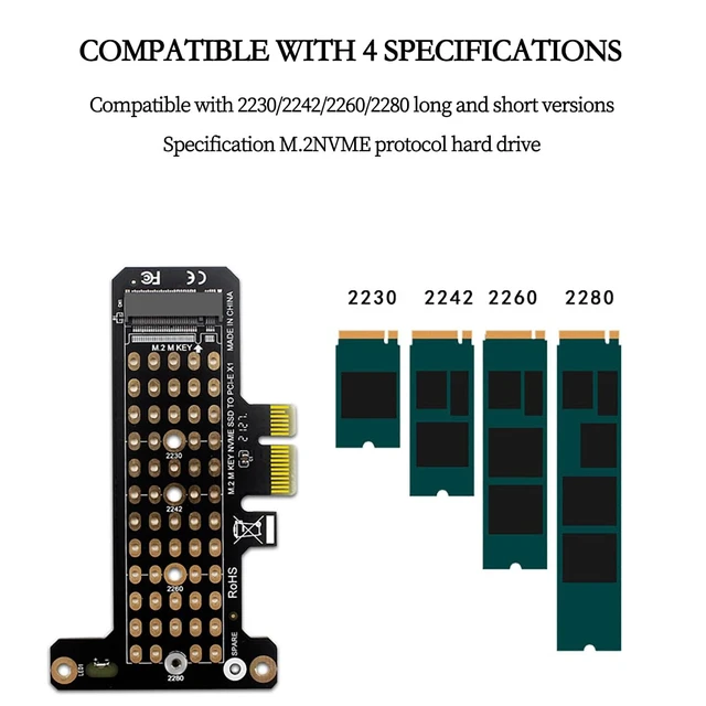 Alt view image 2 of 7 - PH41-X1 32Gbps M.2 SSD to PCIe 4.0 X1 Adapter Expansion Card Support PCle X1 X4 X8 X16 Compatible with M.2 NVMe SSD 2230 2242 2260 2280 (Half Height)