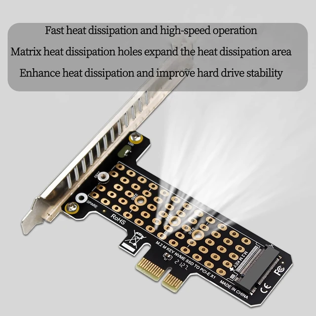 Alt view image 4 of 7 - PH41-X1 32Gbps M.2 SSD to PCIe 4.0 X1 Adapter Expansion Card Support PCle X1 X4 X8 X16 Compatible with M.2 NVMe SSD 2230 2242 2260 2280 (Half Height)