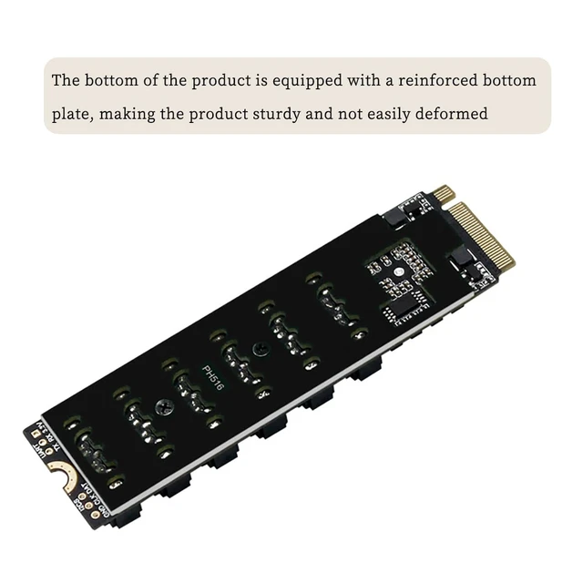 Alt view image 5 of 7 - PCIE3.0 M.2 M Key to 6Ports SATA III Expansion Card 6Gbps with LED Indicator Compatible with ASM1166