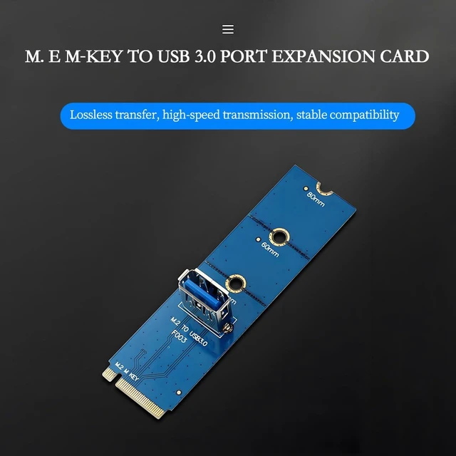Alt view image 2 of 7 - M.2 NGFF M-Key to USB3.0 Expansion Card 6Gb/s for Desktops 2230 2242 2260 2280 SSD