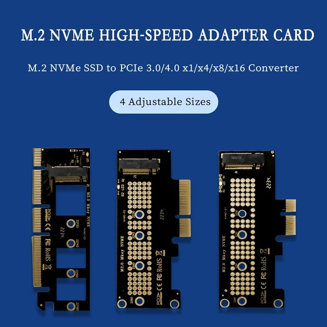 Alt view image 3 of 7 - PCIe to M.2 NVMe SSD Adapter Card, PCI Express 4.0 X1/X4/X8/X16 Expansion Converter Supports 2230/2242/2260/2280 M.2 NVMe Drives, Compatible with Windows, Linux, macOS (PCIE x4 to M.2)