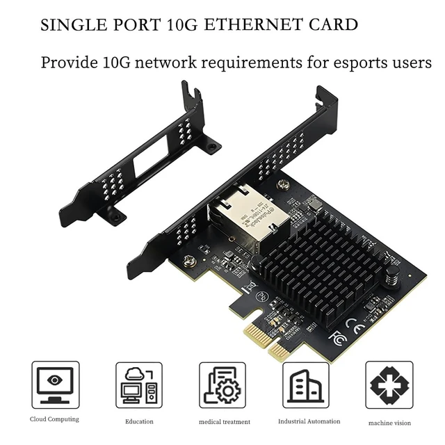 Alt view image 2 of 7 - PCIe 4.0 x1 to 10Gbps Single-Port Ethernet Network Adapter AQC113 Chipset, RJ45 10GBase-T, High-Speed NIC for Server/Desktop/NAS