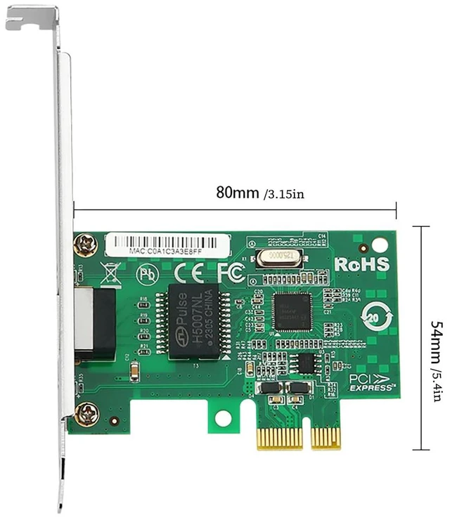 Alt view image 7 of 7 - PCIe x1 to RJ45 Gigabit Ethernet Network Card with I210AT Chip RJ45 Single-Port Server LAN Adapter 10/100/1000Mbps, PXE Boot Support, Compatible with Windows/Linux/VMware