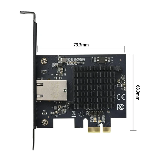 Alt view image 7 of 7 - PCIe 4.0 x1 to 10Gbps Single-Port Ethernet Network Adapter AQC113 Chipset, RJ45 10GBase-T, High-Speed NIC for Server/Desktop/NAS