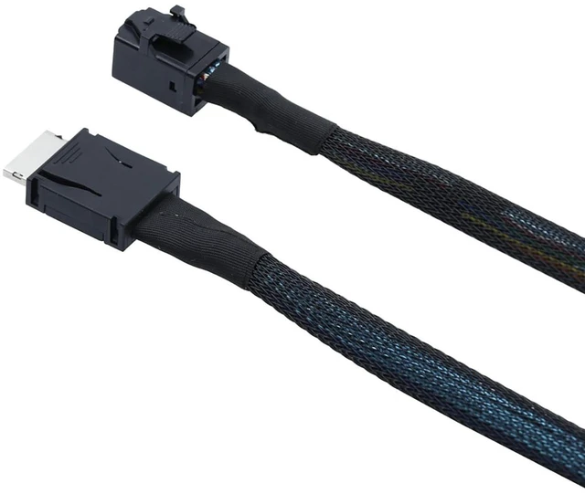 Alt view image 3 of 6 - PCIe Oculink SFF-8611 4i to Mini SAS SFF-8643 Internal Server Cable 12Gbps High-Speed Data Transmission | 32AWG (19.68, Inches)
