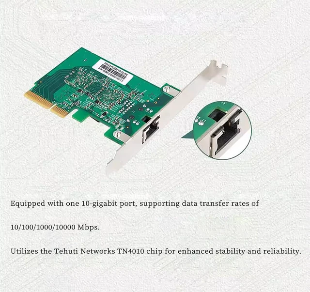 Alt view image 4 of 7 - PCIe X4 to 10G RJ45 Ethernet Network Card for Desktop and Server, PCI Express 2.0 x4 10G/5G/2.5G/1G/100M RJ45 Adapter 10 Gigabit LAN NIC with Jumbo Frame & Link Aggregation Support