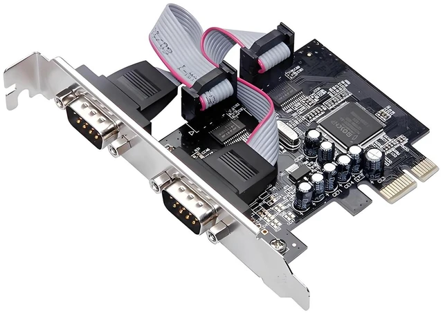 Main image of PCIE to RS232 Expansion Card DB 9pin 2-Port Serial Port Converter Adapter 2.5Gb/s for Laptop PC
