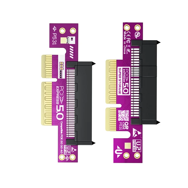 Alt view image 4 of 4 - PCIe 5.0 X4 to U.2 SFF 8639 NVMe Adapter Card Support 128Gbps High Speed Expansion for U.2 SSD