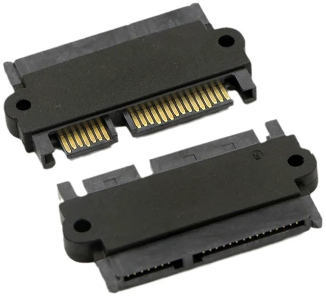 Alt view image 5 of 7 - SATA 22P 7+15 Pin Male to Female Adapter Power Data Straight3
