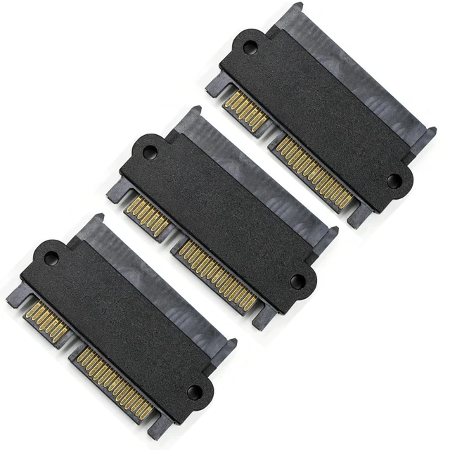 Alt view image 3 of 7 - SATA 22P 7+15 Pin Male to Female Adapter Power Data Straight3