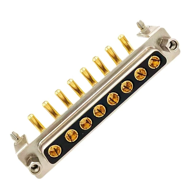 Alt view image 3 of 7 - D Sub 8W8 Female PCB Connector Right Angle High Current Solder2Female