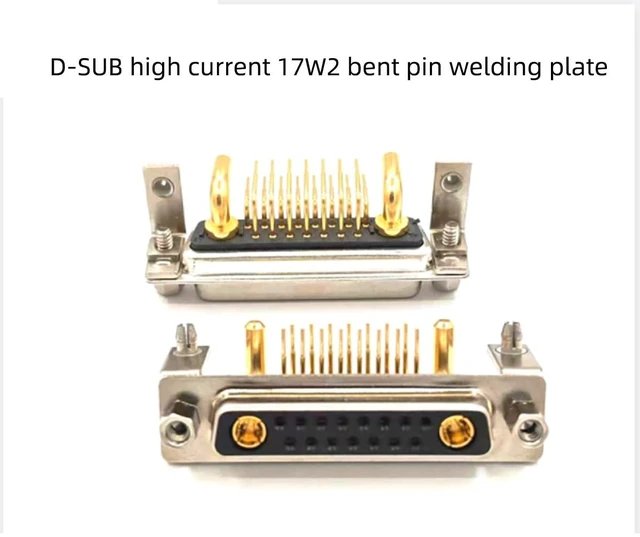 Alt view image 2 of 7 - D Sub 17W2 Female PCB Connector Right Angle High Current Solder2Female