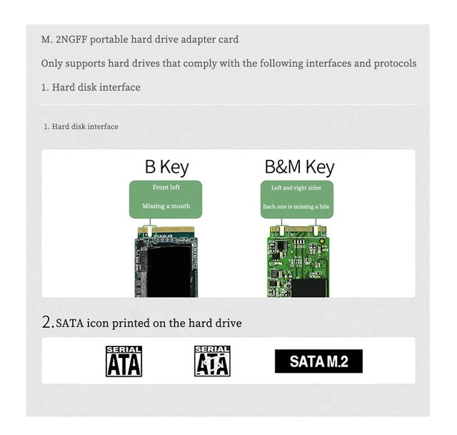 Alt view image 4 of 7 - PH822JL M.2 NGFF SATA3 SSD to USB 3.2 Gen 2 Adapter Board | B-Key/B&M Key Compatible | 10Gbps USB-C External SSD Converter | JMS580 Chipset