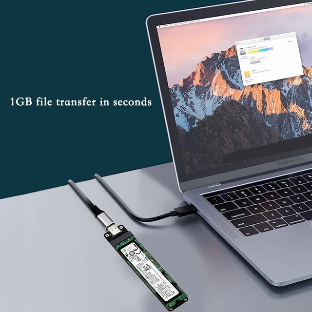 Alt view image 6 of 7 - PH822JL M.2 NGFF SATA3 SSD to USB 3.2 Gen 2 Adapter Board | B-Key/B&M Key Compatible | 10Gbps USB-C External SSD Converter | JMS580 Chipset