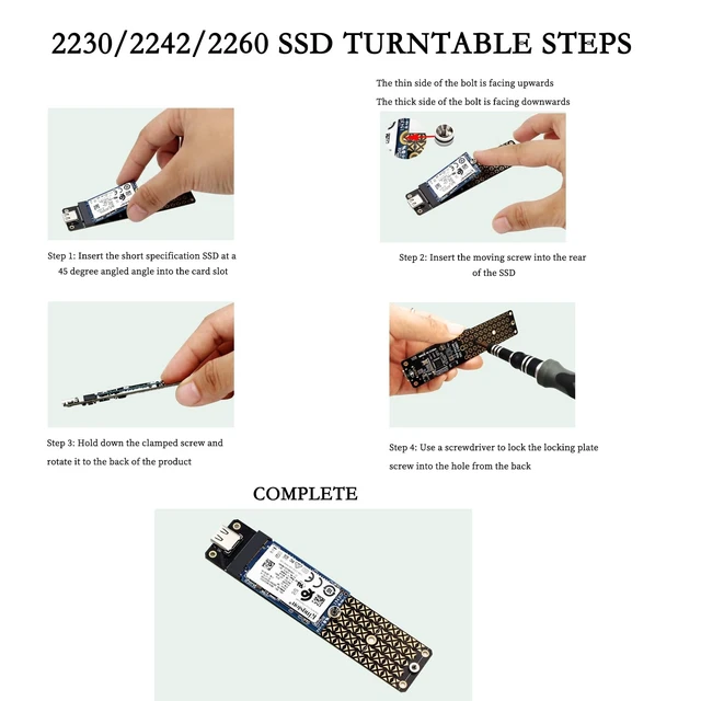 Alt view image 7 of 7 - PH822JL M.2 NGFF SATA3 SSD to USB 3.2 Gen 2 Adapter Board | B-Key/B&M Key Compatible | 10Gbps USB-C External SSD Converter | JMS580 Chipset