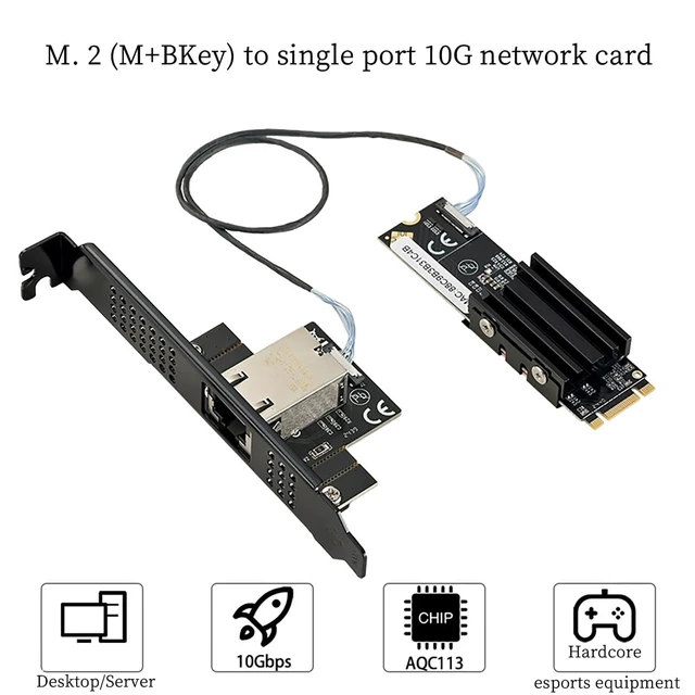 Alt view image 4 of 7 - IO-M2F113-GLAN M.2 B+M Key to 10G RJ45 Net Work Card Adapter Support Desktop, Servers, NAS Soft Routing