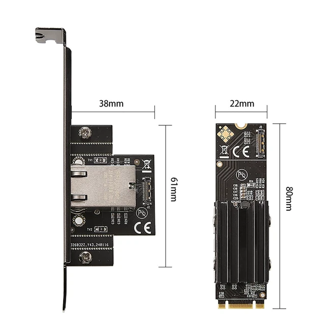 Alt view image 5 of 7 - IO-M2F113-GLAN M.2 B+M Key to 10G RJ45 Net Work Card Adapter Support Desktop, Servers, NAS Soft Routing
