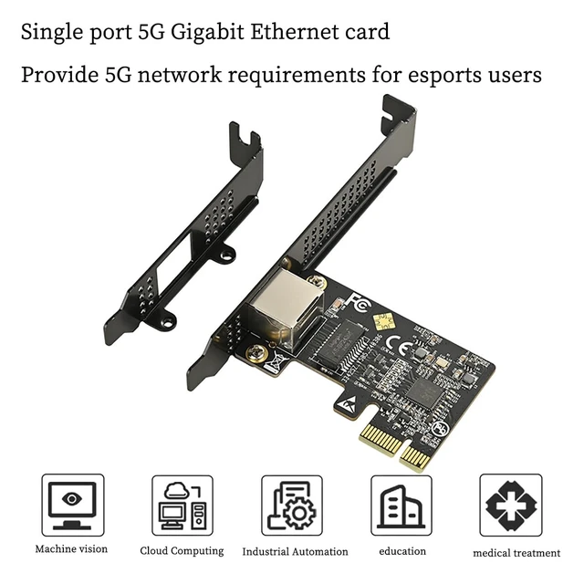 Alt view image 3 of 6 - IO-PCE8126-GLAN PCIe X1 to 1Port 5G RJ45 Net Work Card PXE Diskless Boot Net Work Adapter Support Desktop, Server, NAS Soft Routing