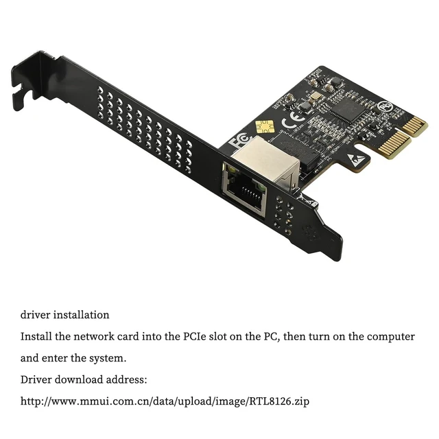 Alt view image 5 of 6 - IO-PCE8126-GLAN PCIe X1 to 1Port 5G RJ45 Net Work Card PXE Diskless Boot Net Work Adapter Support Desktop, Server, NAS Soft Routing