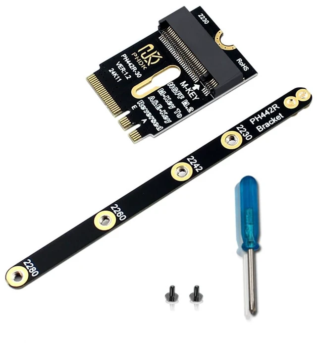 Main image of PH442R PHDK M.2 A&E Wi-fi to M-Key NVMe SSD Adapter PCIe 4.0 Expansion Support 2230 2242 2260 2280 SSD
