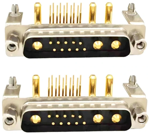 Alt view image 4 of 5 - D Sub 13W3 PCB Connector Right Angle High Current (1, Male)