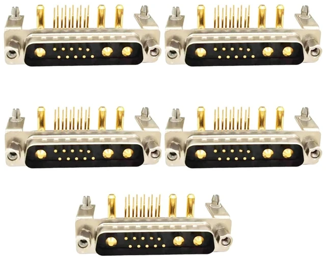 Alt view image 5 of 5 - D Sub 13W3 PCB Connector Right Angle High Current (1, Male)