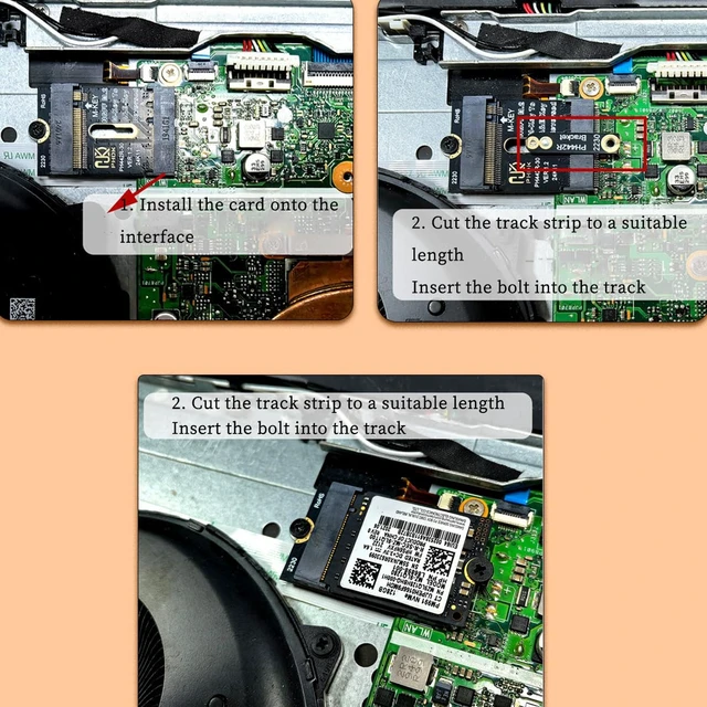 Alt view image 5 of 6 - PH442R PHDK M.2 A&E Wi-fi to M-Key NVMe SSD Adapter PCIe 4.0 Expansion Support 2230 2242 2260 2280 SSD