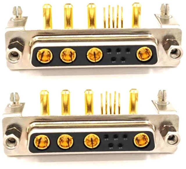 Main image of D Sub 9W4 Female PCB Connector Right Angle High Current Solder2Female