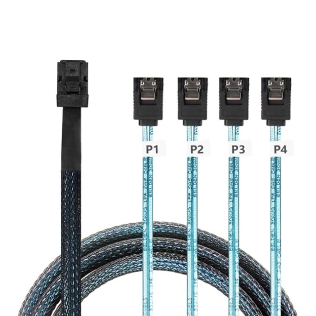 Alt view image 3 of 5 - Mini SAS HD SFF-8643 to 4 x SATA 7P Female High-Speed Internal Server Cable (39.37, Inches)