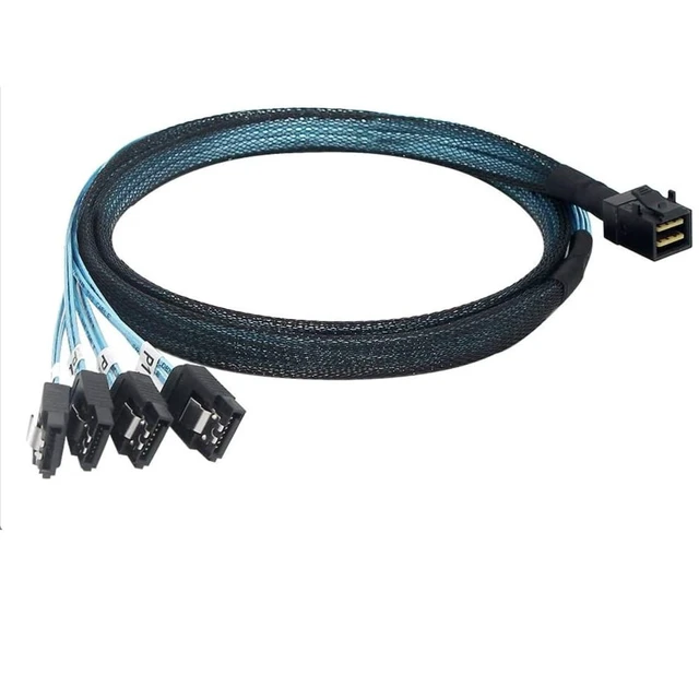 Alt view image 5 of 5 - Mini SAS HD SFF-8643 to 4 x SATA 7P Female High-Speed Internal Server Cable (39.37, Inches)