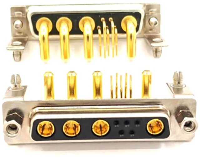 Alt view image 3 of 7 - D Sub 9W4 Female PCB Connector Right Angle High Current Solder2Female
