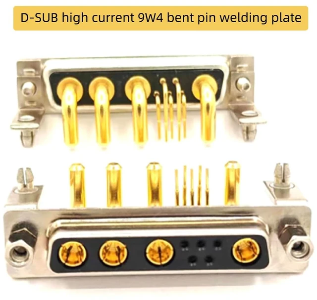 Alt view image 4 of 7 - D Sub 9W4 Female PCB Connector Right Angle High Current Solder2Female