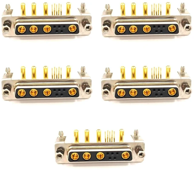 Alt view image 6 of 7 - D Sub 9W4 Female PCB Connector Right Angle High Current Solder2Female