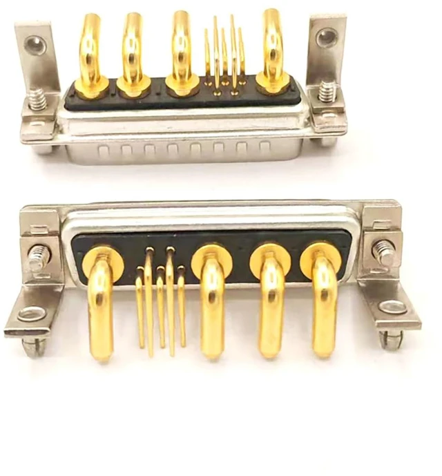 Alt view image 5 of 7 - D Sub 9W4 Female PCB Connector Right Angle High Current Solder2Female
