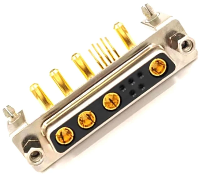Alt view image 7 of 7 - D Sub 9W4 Female PCB Connector Right Angle High Current Solder2Female