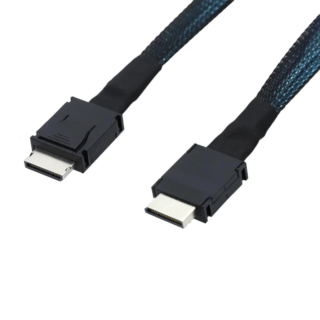 Alt view image 2 of 6 - PCIe Oculink SFF-8611 4i to Mini SAS SFF-8611 4i Server High-Speed Cable (19.68, Inches)