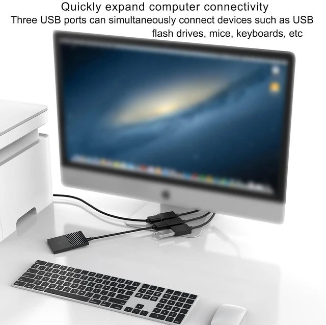 Alt view image 2 of 2 - 1 to 3 USB Splitter Multi-Function Adapter Male to 3*USB Female Jack Y Splitter Hub Compatible with Car Computer Hosts Laptop (M Version Left)