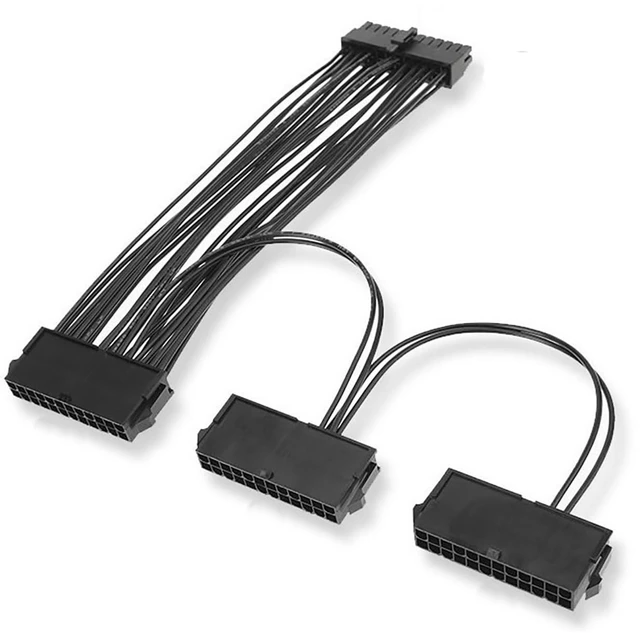 Main image of 24Pin Dual PSU Power Cable 1.05FT/32cm 20+4 Motherboard Dual Startup for ATX Motherboard 18AWG (1 to 3)