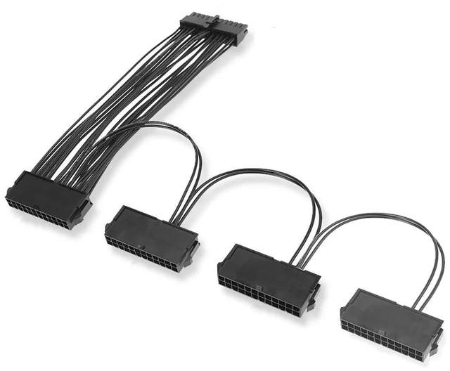Main image of 24Pin Dual PSU Power Cable 1.05FT/32cm 20+4 Motherboard Dual Startup for ATX Motherboard 18AWG (1 to 4)