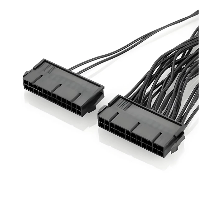 Alt view image 5 of 6 - 24Pin Dual PSU Power Cable 1.05FT/32cm 20+4 Motherboard Dual Startup for ATX Motherboard 18AWG (1 to 4)